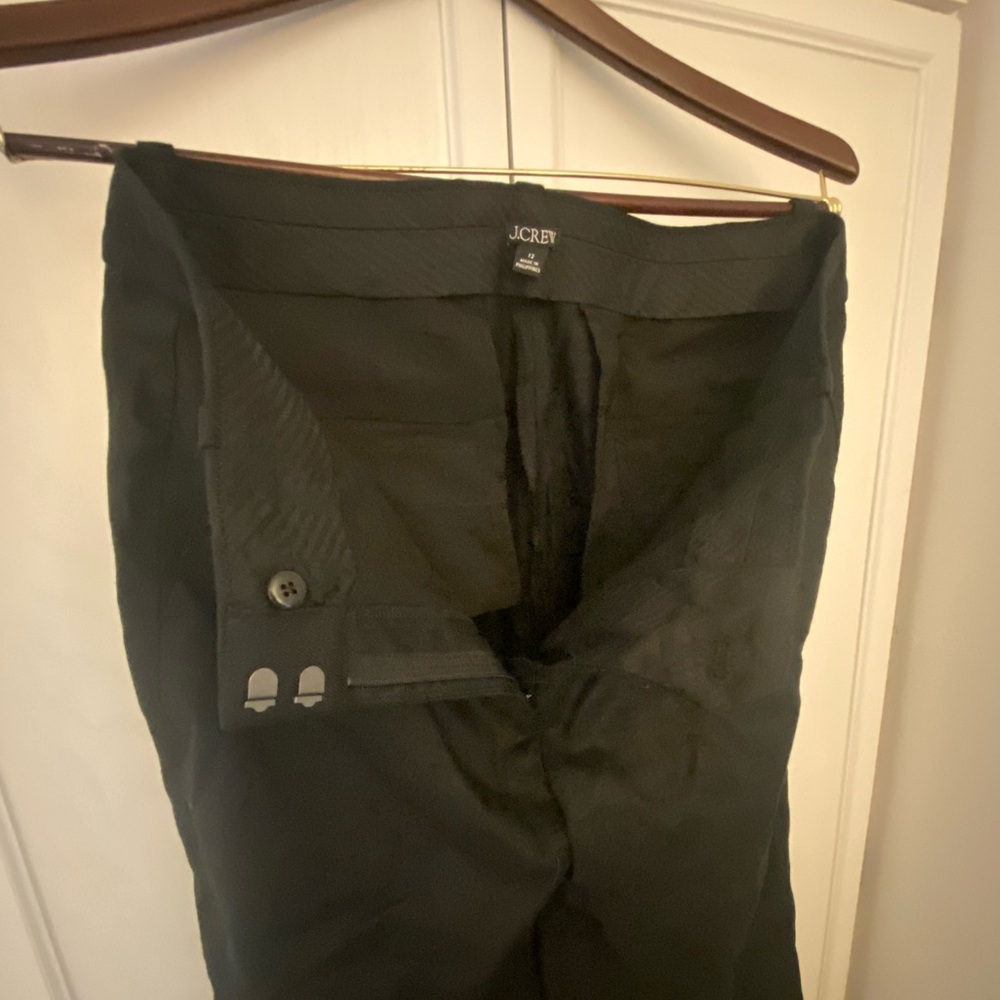 J. Crew size 12 black linen wide-legged trousers